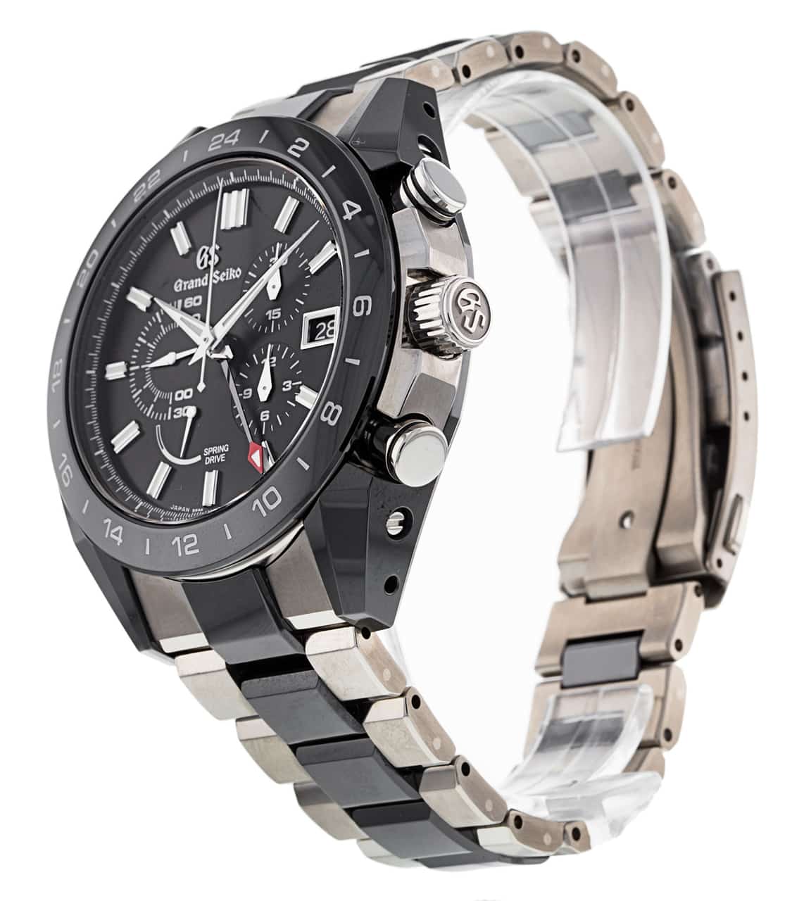 Grand seiko ceramic spring top drive chronograph gmt sbgc223g